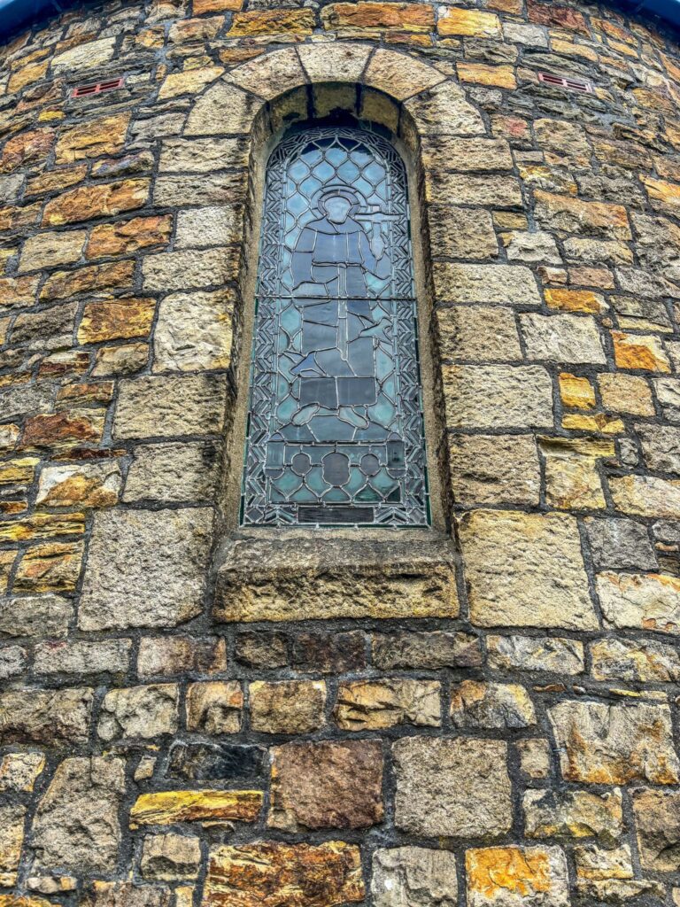 Image of the stained glass window from the outside